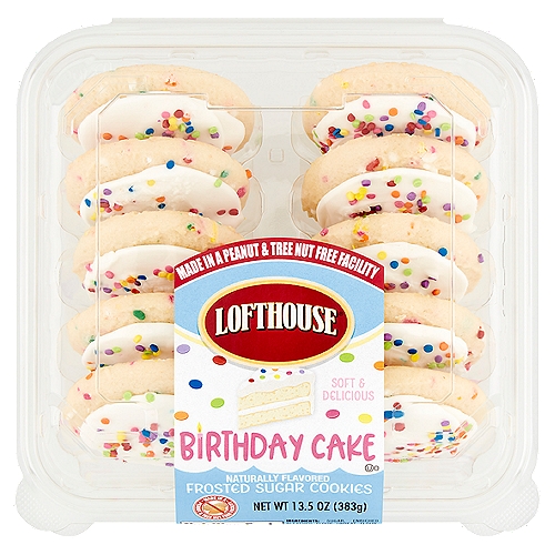 Lofthouse Birthday Cake Frosted Sugar Cookies, 13.5 oz
