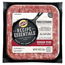 Hatfield Recipe Essentials 80% Lean 20% Fat Fresh Ground Pork, 16 oz, 16 Ounce