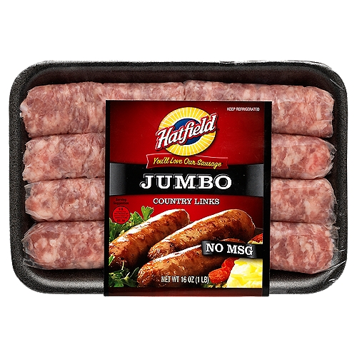 Hatfield Jumbo Country Links Sausage, 8 count, 16 oz