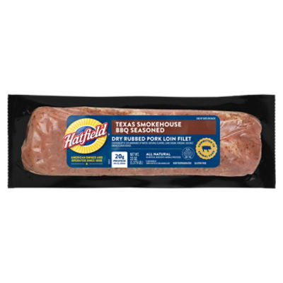 Hatfield Texas Smokedhouse BBQ Seasoned Dry Rubbed Pork Loin Filet, 22 oz