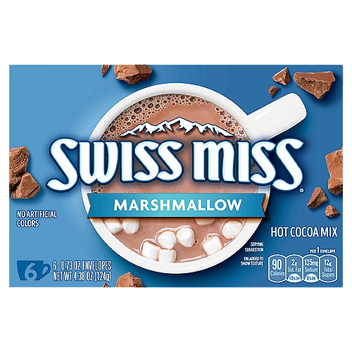 Swiss Miss Marshmallow Hot Cocoa Mix, 0.73 oz, 6 count
Embrace Every Sip of Swiss Miss
Made with Cocoa and Real Nonfat Milk, Our Cocoa Warms and Delights with Every Mug.
Whatever You're Warming Up to, Know that You've Got Everything You Need in the Palms of Your Hands.