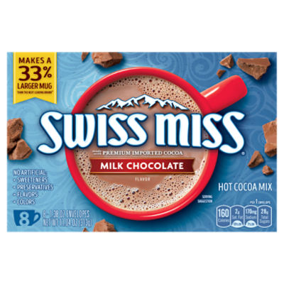 Swiss Miss Milk Chocolate Flavor Hot Cocoa Mix, 1.38 oz, 8 count, 11.04 Ounce