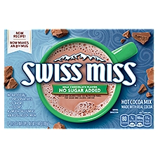 Swiss Miss Milk Chocolate No Sugar Added Hot Cocoa Envelopes, 5.84 Ounce