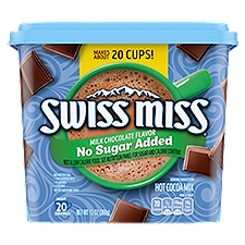Swiss Miss Milk Chocolate Flavor No Sugar Added Hot Cocoa Mix Canister, 13 oz., 13 Ounce