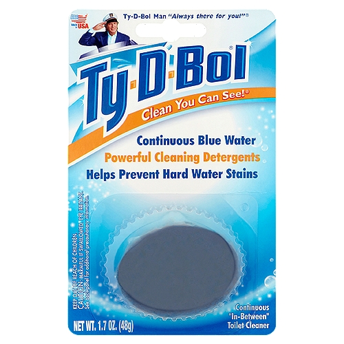 Ty-D-Bol Continuous "In-Between" Toilet Cleaner, 1.7 oz
Bowl water not harmful to children or pets*
* It is not recommended that pets drink toilet bowl water