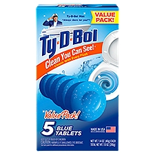 Ty-D-Bol Blue Tablets Value Pack, 1.4 oz, 5 count