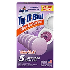 Ty-D-Bol Lavender Tablets Value Pack, 1.4 oz, 5 count, 7 Ounce