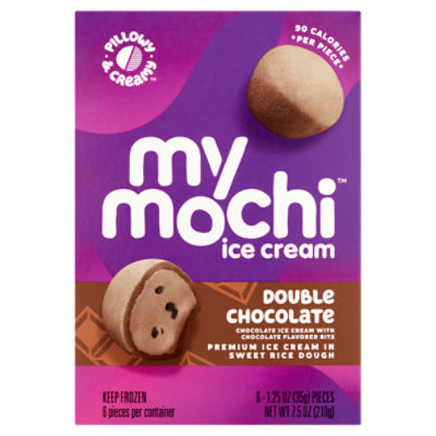 My/Mochi Double Chocolate with Chocolate Flavored Bits Ice Cream, 1.25 oz, 6 count