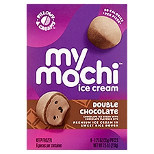 My/Mochi Double Chocolate with Chocolate Flavored Bits, Ice Cream, 6 Each