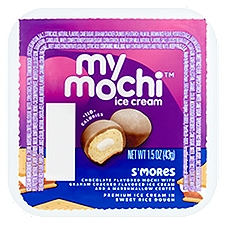 My/Mochi Ice Cream, S'mores Premium in Sweet Rice Dough, 1.5 Ounce