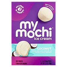 My/Mochi Coconut Premium in Sweet Rice Dough, Ice Cream, 1.5 Ounce