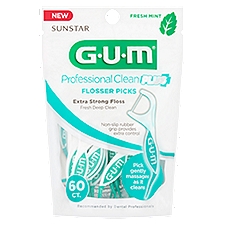 Sunstar GUM Professional Clean Plus Fresh Mint Flosser Picks, 60 count
