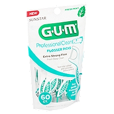 GUM Professional Clean Plus Fresh Mint, Flosser Picks, 60 Each