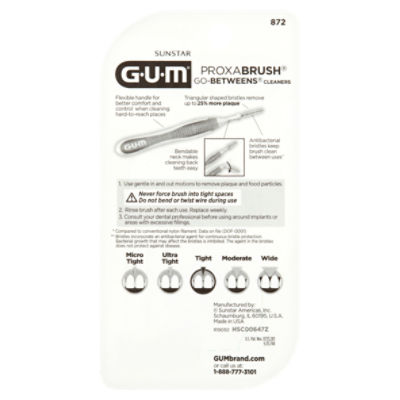 GUM Go-Betweens Tight Proxabrush Cleaners Interdental Brushes - 10