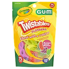 Sunstar GUM Crayola Twistables Flossers, 75 count