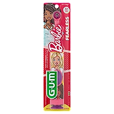 Sunstar GUM Barbie Fearless Soft Power Toothbrush, 4+ Years