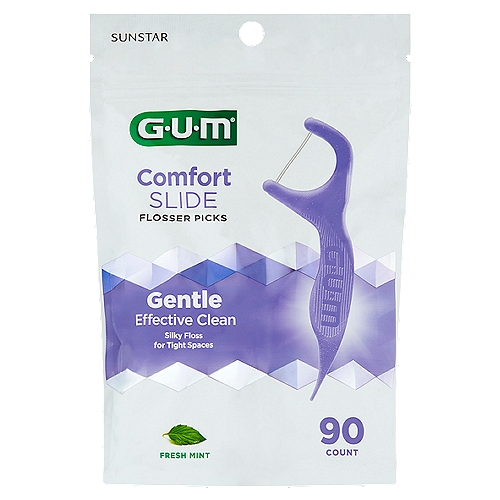 Sunstar GUM Comfort Slide Fresh Mint Flosser Picks, 90 count
Good health begins with a better flosser.
Because all mouths are unique, GUM® has a flosser to meet your specific oral health needs and give you a better flossing experience.
