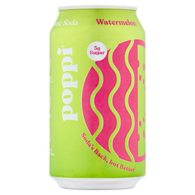 Poppi Watermelon Prebiotic Soda, 12 fl oz Fairway
