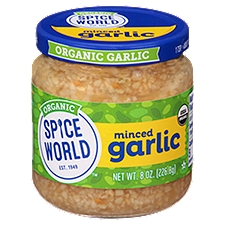 Spice World Organic Minced Garlic, 8 oz, 8 Ounce