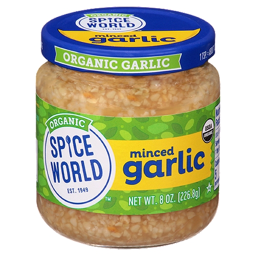 Spice World Organic Garlic, 8 oz
1/2 tsp. equals approximately 1 clove of garlic