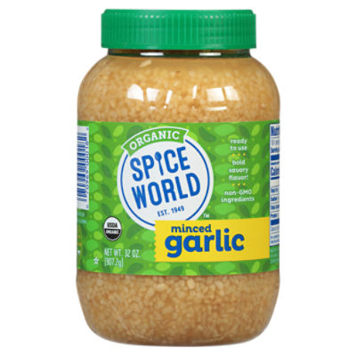 Spice World Organic Minced Garlic, 32 oz The Fresh Grocer