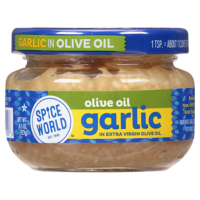Spice World Minced Garlic in Extra Virgin Olive Oil, 4.5 oz Gourmet