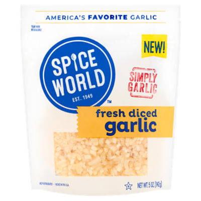 Spice World Fresh Diced Garlic, 5 oz