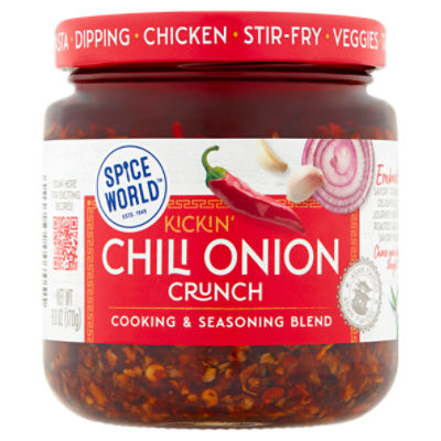 Spice World Kickin' Chili Onion Crunch Cooking & Seasoning Blend, 6.0 oz, 6 Ounce