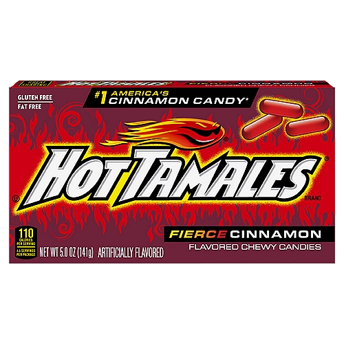 Hot Tamales Fierce Cinnamon Flavored Chewy Candies, 5.0 oz
#1 America's Cinnamon Candy*
*Based on National Sales Data

Get Fired Up!®