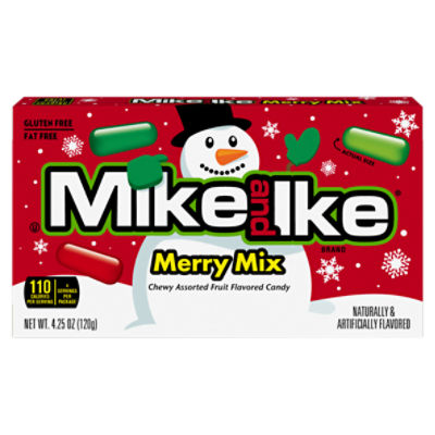 Mike and Ike Chewy Assorted Fruit Flavored Candy Merry Mix, 4.25 oz