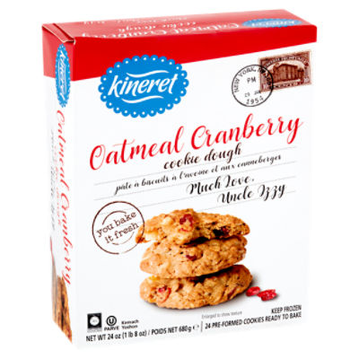 Kineret Oatmeal Cranberry Cookie Dough, 24 count, 24 oz