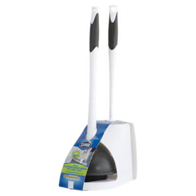Clorox Poly Fiber Toilet Brush with Brush Holder in the Toilet