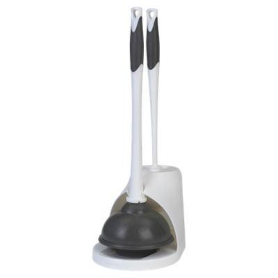 Clorox Hideaway Toilet Plunger, with Caddy, White