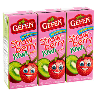 Gefen Strawberry Kiwi Drink, 3 count, 6.75 fl oz