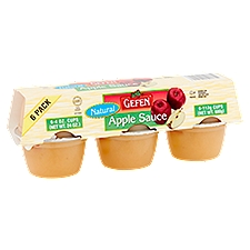 Gefen Natural Apple Sauce, 4 oz, 6 count