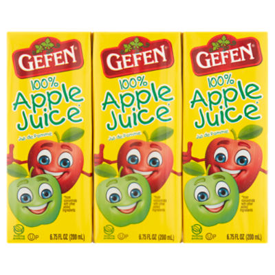 Gefen 100% Apple Juice, 6.75 fl oz, 3 count