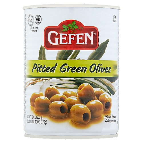 Gefen Pitted Green Olives, 19 oz