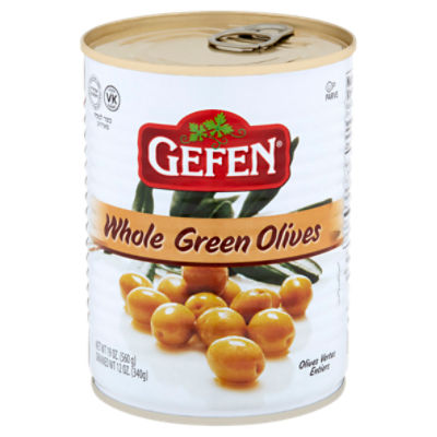 Gefen Whole Green Olives, 19 oz