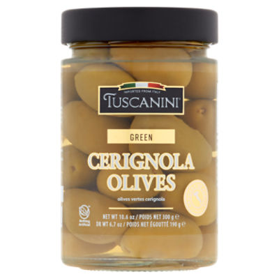 Tuscanini Green Cerignola Olives, 10.6 oz