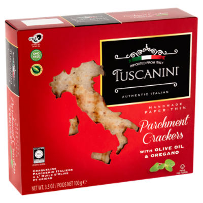 Tuscanini Parchment Crackers with Olive Oil & Oregano, 3.5