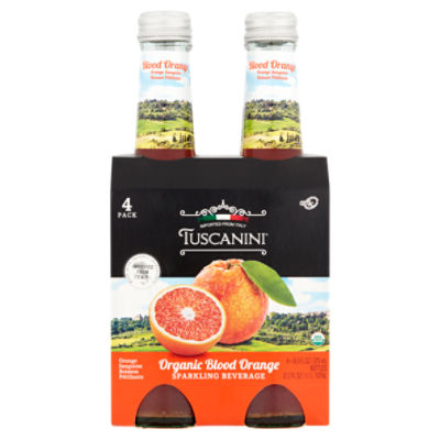 Tuscanini Organic Blood Orange Sparkling Beverage, 9.3 fl oz, 4 count