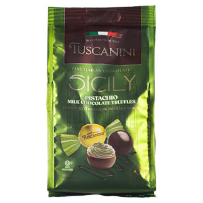 Tuscanini Sicily Pistachio Milk Chocolate Truffles, 4.4 oz