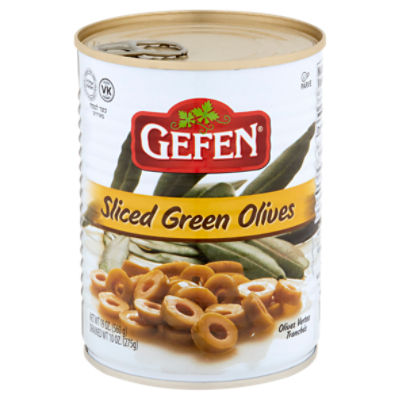 Gefen Sliced Green Olives, 19 oz