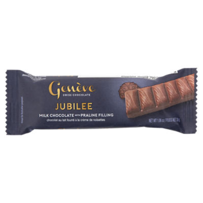 Genève Jubilee Swiss Milk Chocolate with Praline Filling, 1.06 oz