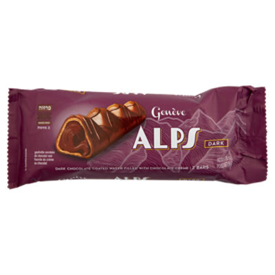 Genève Alps Dark Chocolate Coated Wafer Filled with Chocolate Crème Bars, 2 count, 1.76 oz