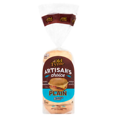 Schmidt Old Tyme Artisan's Choice Plain Pre-Sliced Bagels, 6 count, 20 oz
