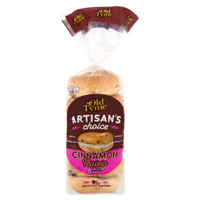 Schmidt Old Tyme Artisan's Choice Cinnamon Raisin Pre-Sliced Bagels, 6 count, 20 oz
