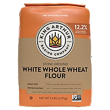 King Arthur Baking Company Stone-Ground White Whole Wheat Flour, 5 Lbs