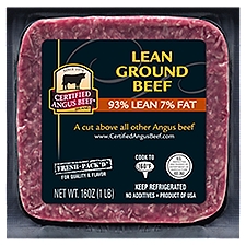 Certified Angus Beef 93% Lean 7% Fat Lean Ground Beef, 16 oz