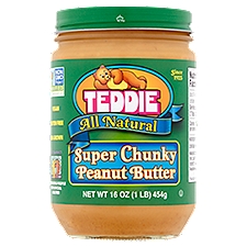 Teddie All Natural Super Chunky Peanut Butter, 16 oz